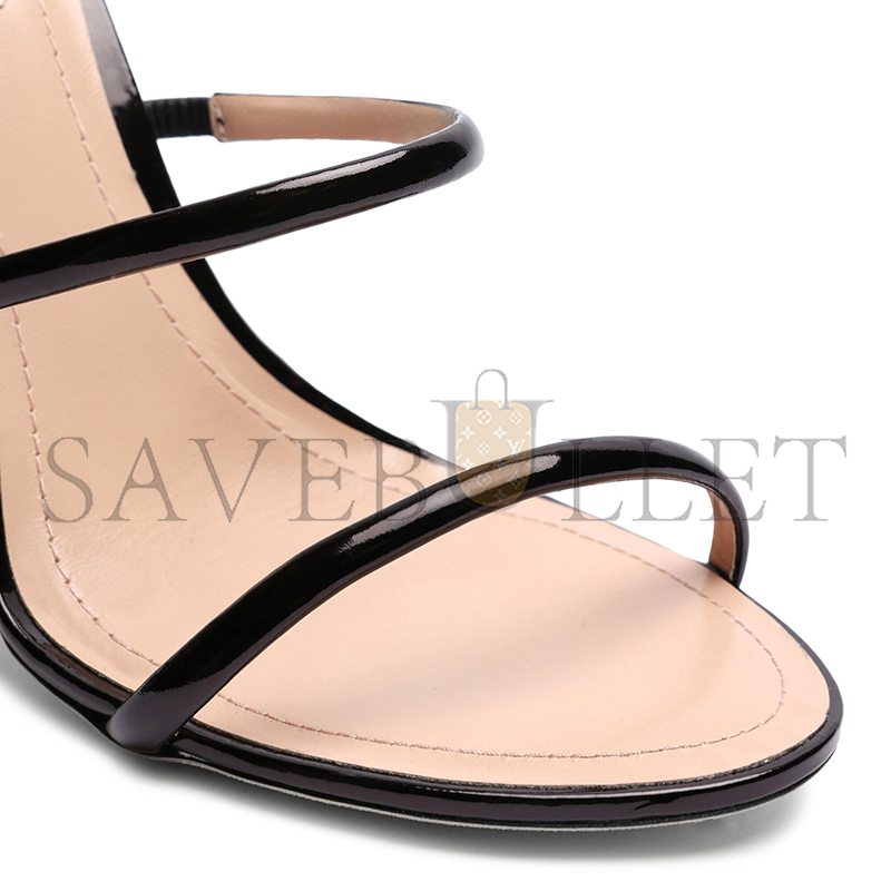 RENÉ CAOVILLA CLEO METALLIC BLACK SANDAL 105 C12351 RENÉ CAOVILLA CLEO METALLIC BLACK SANDAL 105 C12351